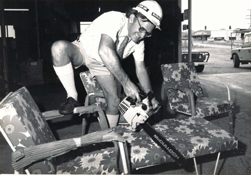Dad used zany and offbeat TV ads to grow his business. This made him very well known in the local community.
